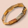 Jess & Lou Silver & Gold Blocks On A Stretch Bracelet