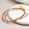 POM Bright Orange/Faux Gold Plated Double Strand Bracelet