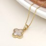 POM Faux Gold Plated Crystal Edged Quatrefoil Necklace