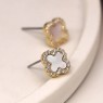 POM Faux Gold Plated Crystal Edged Quatrefoil Studs