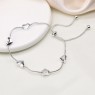 POM Silver Plated Adjustable Chain Heart Bracelet