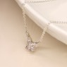 POM Silver Plated Crystal Butterfly Necklace