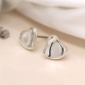 POM Silver Plated Wavy Heart Studs