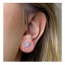 POM Sterling Silver Blue Synth Opal Star Shaped Studs