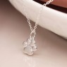 POM Sterling Silver Tiny Paw Print Necklace