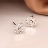 POM Tiny Silver Plated Daisy Studs with Cold Centre