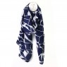 POM Navy/White Abstract Shatter Print Repreve Scarf